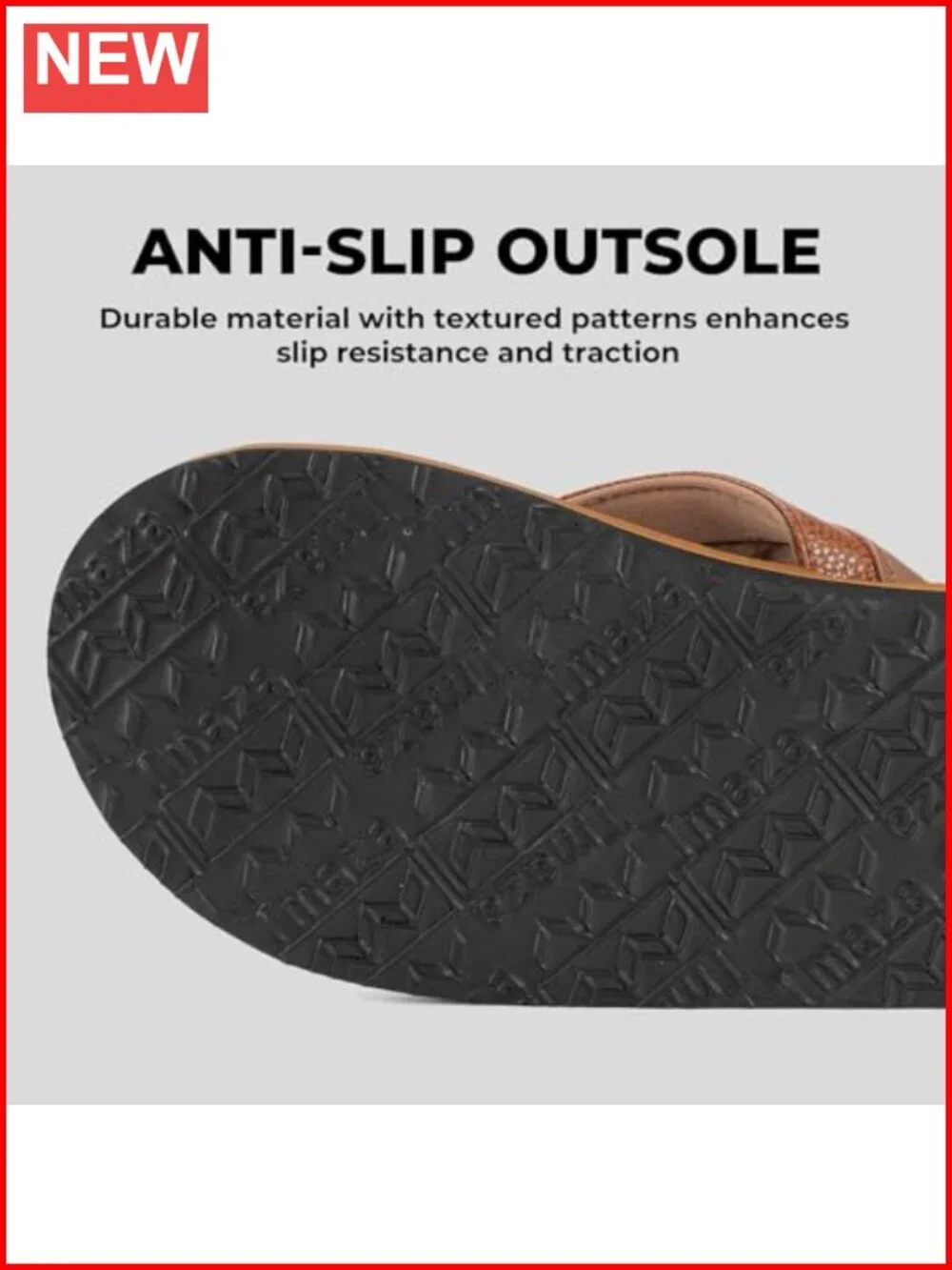 Men's Beach Flip Flops Arch Support Slip Resistant Cushioned Sandals